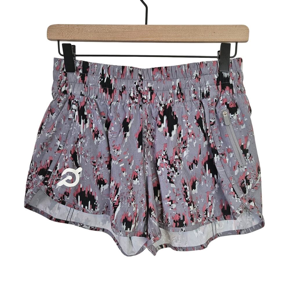 Lululemon x Peloton Tracker Short V‎ 4" 8 Floral Flux Multi Grey Black PInk
